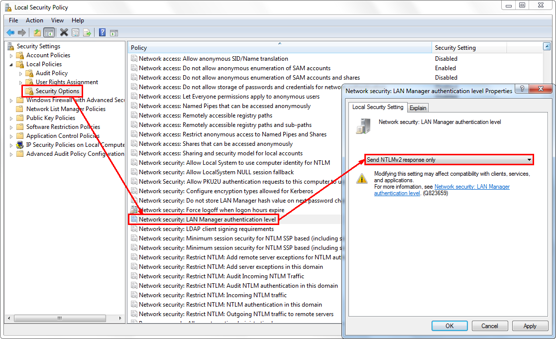 Network security settings of GIS Server