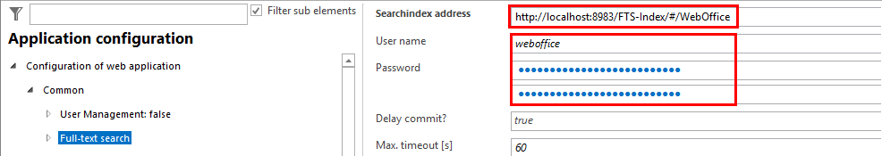 Checking the settings in the WebOffice application configuration Checking the settings in the WebOffice application configuration