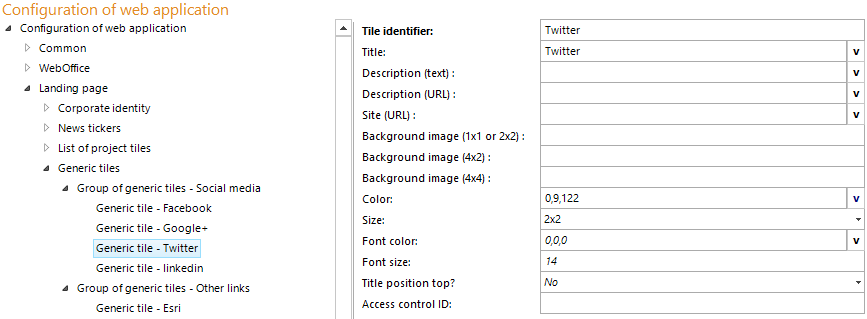 Configuration - generic tile Configuration - generic tile