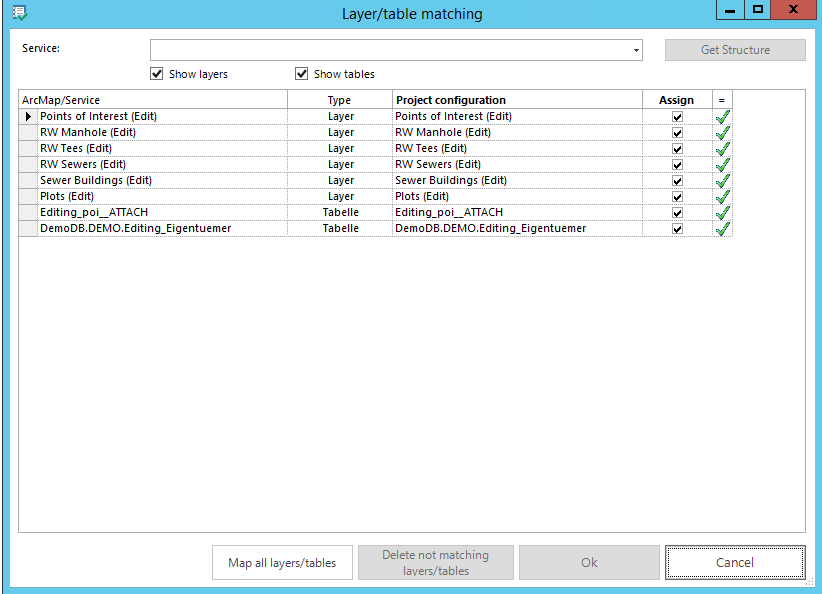 Layer/table validation