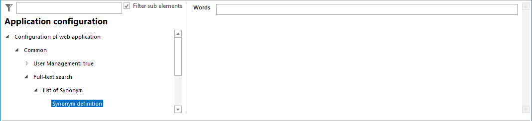 Synonym definition configuration Synonym definition configuration