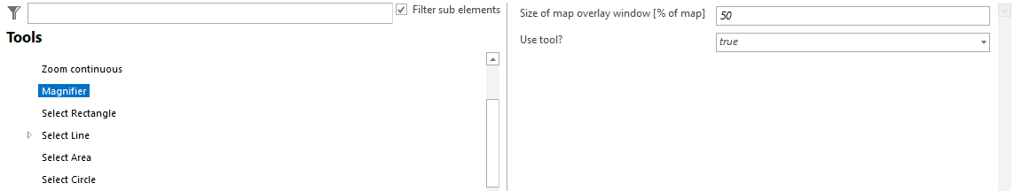 Magnifier tool configuration Magnifier tool configuration