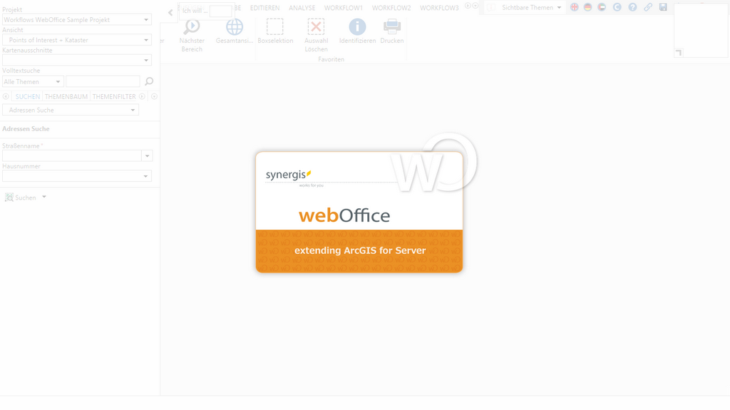 Standardmäßiger Splashscreen im WebOffice core Client