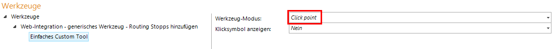 Konfiguration Custom Tool für Routing Stops