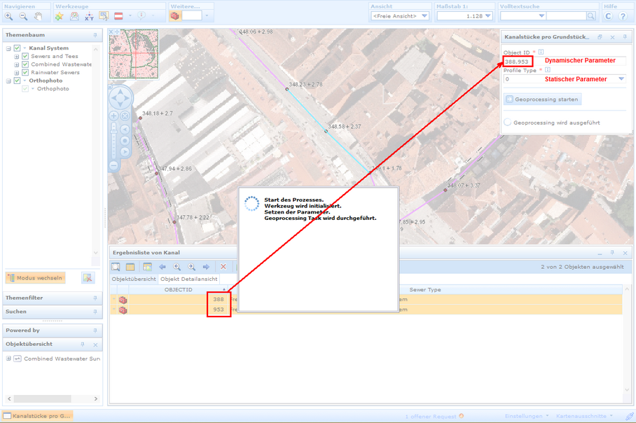 Ausführung des GP Tools mit übergebenen Parametern