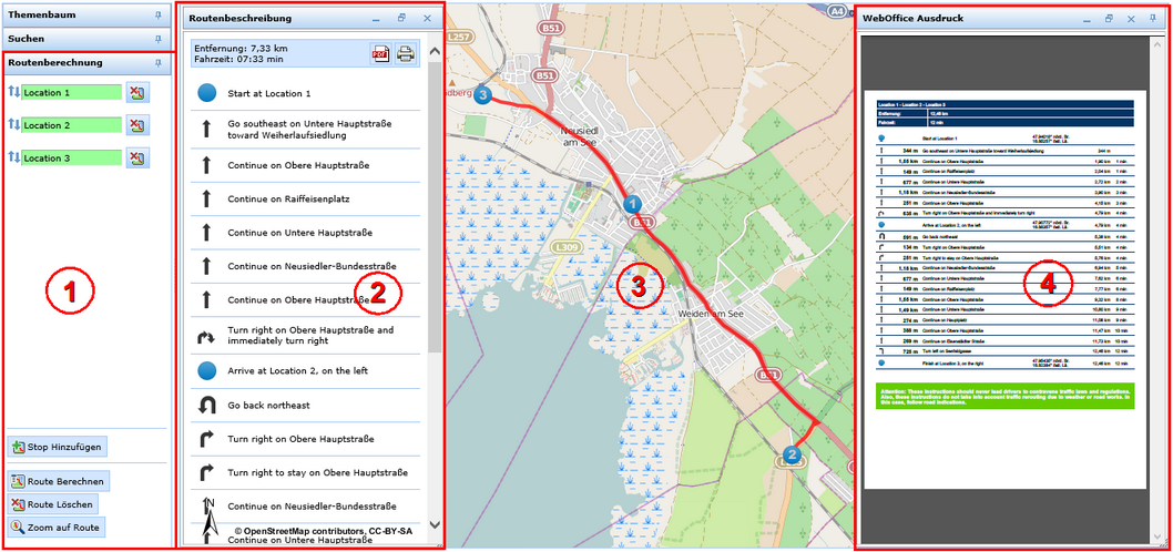 WebOffice html Client - Routenberechnung WebOffice html Client - Routenberechnung