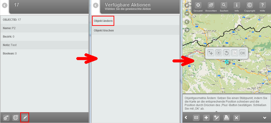 Ein selektiertes Objekt ändern