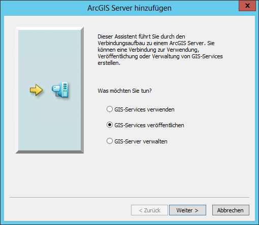ArcGIS Server hinzufügen ArcGIS Server hinzufügen