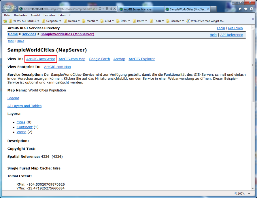 ArcGIS REST Service Verzeichnis