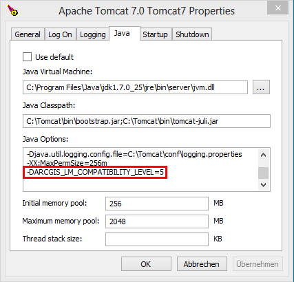 Tomcat Sicherheitseinstellungen - LM Kompabilitätseinstellung