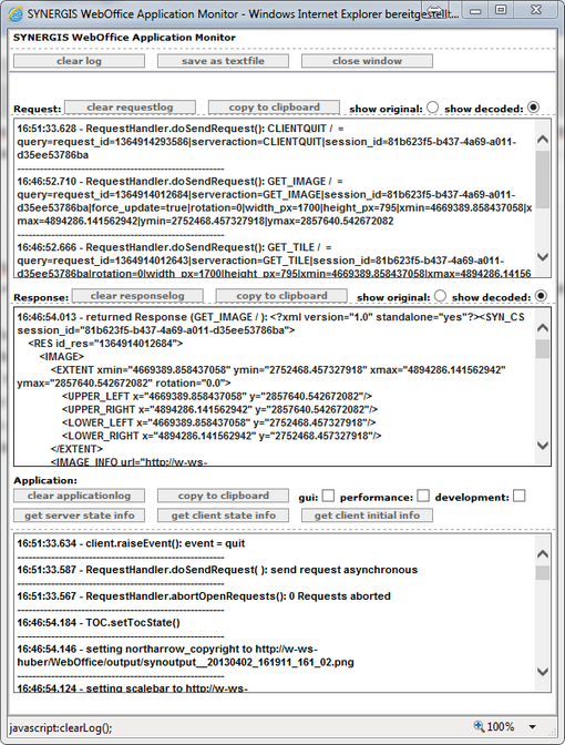Log-Monitor nach Projektaufruf Log-Monitor nach Projektaufruf