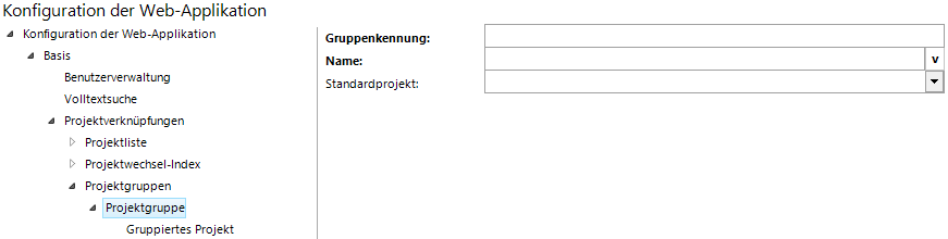 Konfiguration der Projektgruppe