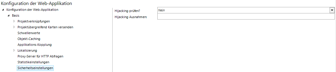 Konfiguration - Sicherheitseinstellungen