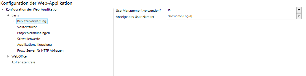 Konfiguration der Benutzerverwaltung