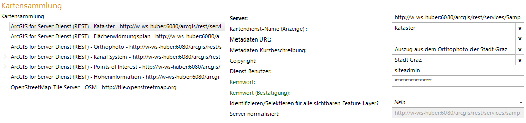 ArcGIS Server Karten-Service Konfiguration ArcGIS Server Karten-Service Konfiguration