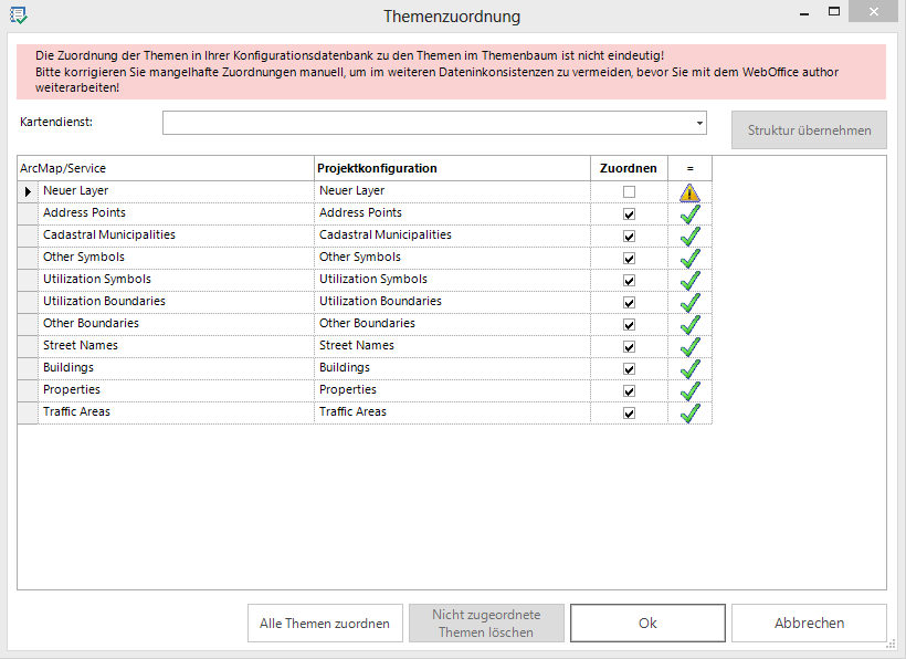 Ein neuer Layer wurde im ArcMap Dokument hinzugefügt Ein neuer Layer wurde im ArcMap Dokument hinzugefügt