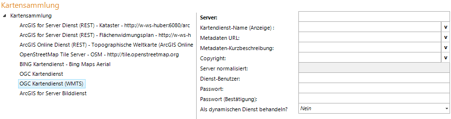 OGC Kartendienst (WMTS) Konfiguration