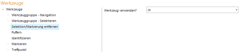 Konfiguration Selektion/Markierung entfernen