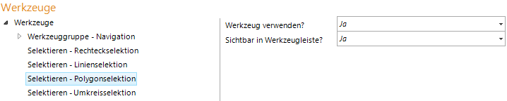 Konfiguration Selektieren-Polygonselektion