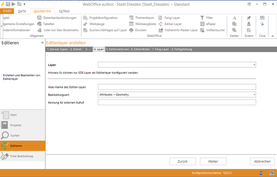 Assistent "Editierlayer erstellen" - Layer auswählen Assistent "Editierlayer erstellen" - Layer auswählen