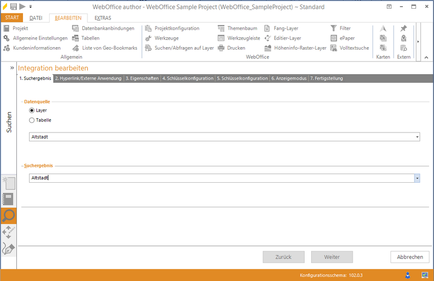 Auswahl Hyperlink/Externe Anwendung die bearbeitet werden soll