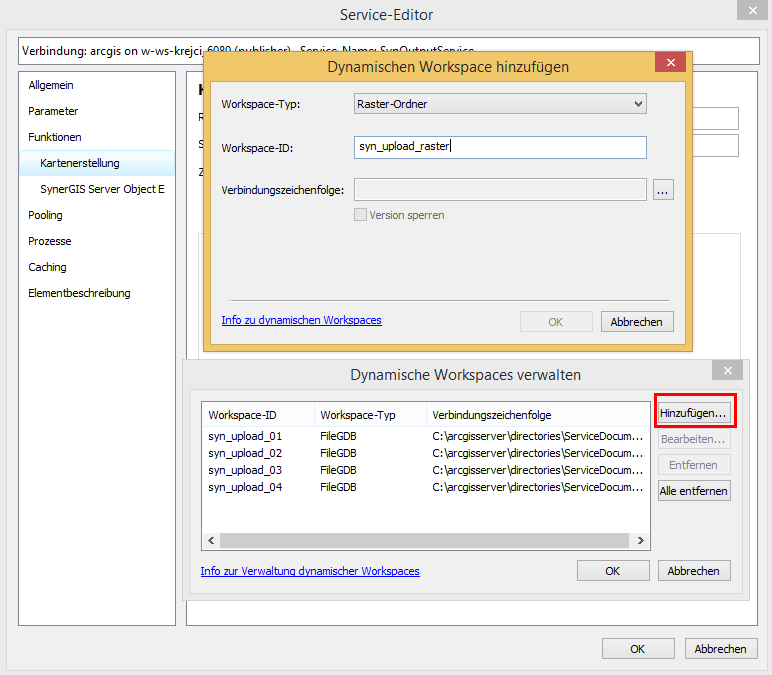 Hinzufügen des dynamischen Workspace - Raster-Ordner