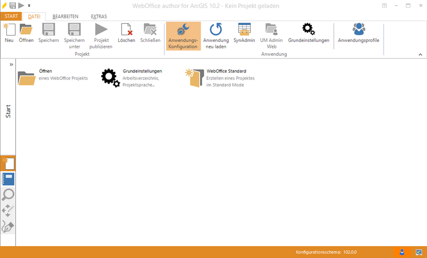 Öffnen der Anwendungskonfiguration Öffnen der Anwendungskonfiguration