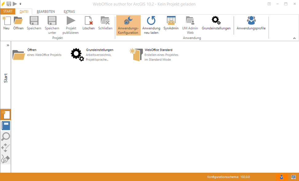 Öffnen der Anwendungskonfiguration Öffnen der Anwendungskonfiguration