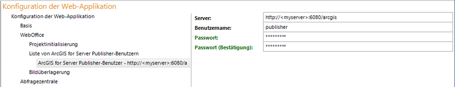 Konfiguration des "ArcGIS for Server Publisher-Benutzer" Konfiguration des "ArcGIS for Server Publisher-Benutzer"