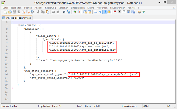 Anpassen der Dateipfade, falls diese von den Standardpfaden abweichen