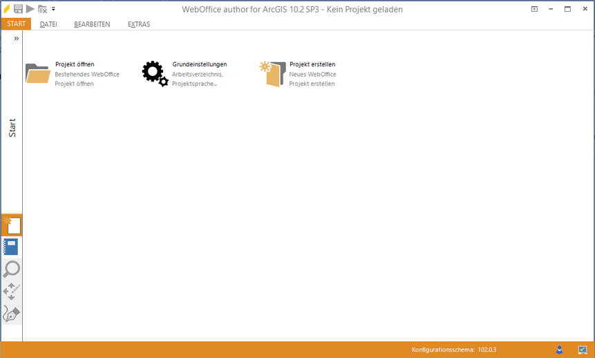 WebOffice author - Startansicht