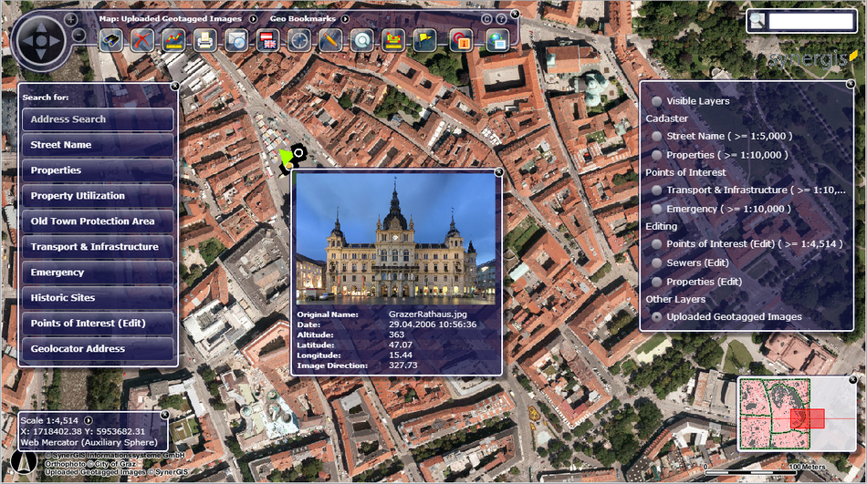 MapTip result in the WebOffice flex client with automatically resolved image