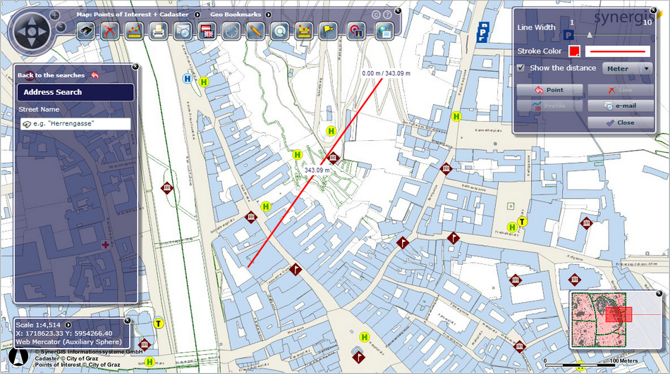 Measuring a line in the WebOffice flex client