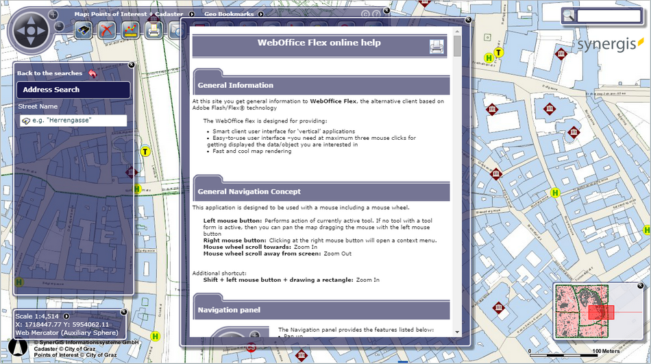 Online help page in the WebOffice flex client