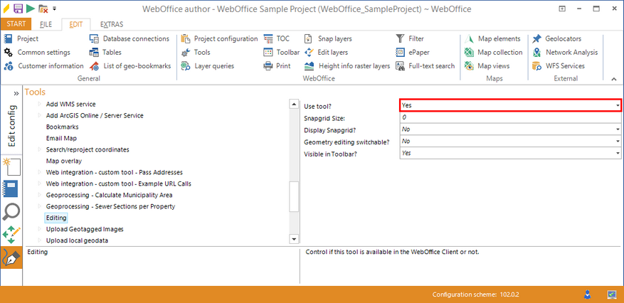 Activate the editing tool in the WebOffice author Activate the editing tool in the WebOffice author