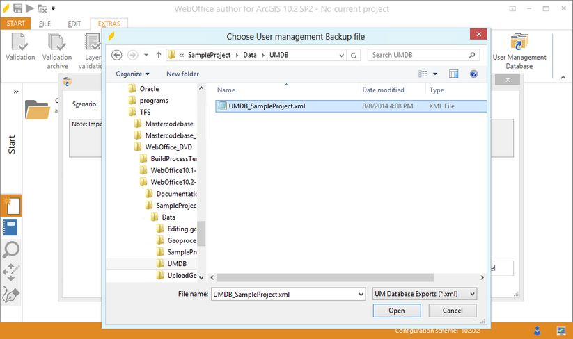 Select the sample UMDB XML file