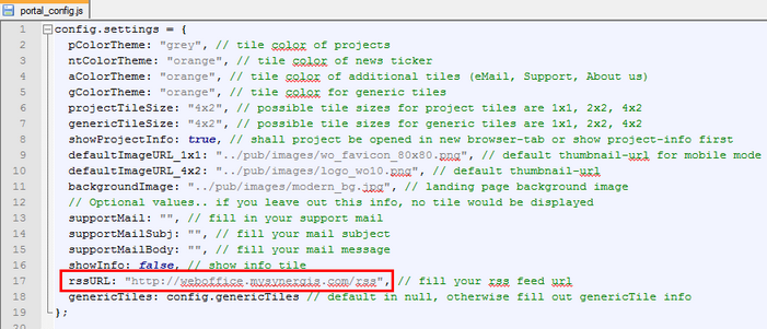 Configuration in portal_config.js Configuration in portal_config.js