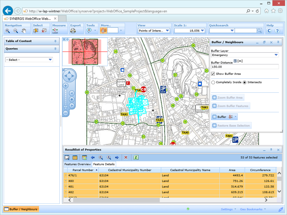 A selection of features provide the basis for a buffer operation A selection of features provide the basis for a buffer operation