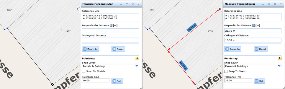 Measuring perpendicular using snapping in the WebOffice html client Measuring perpendicular using snapping in the WebOffice html client