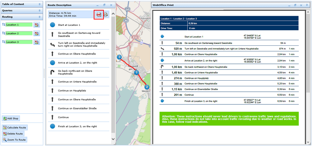 PDF Erstellung von Routenbeschreibungen 