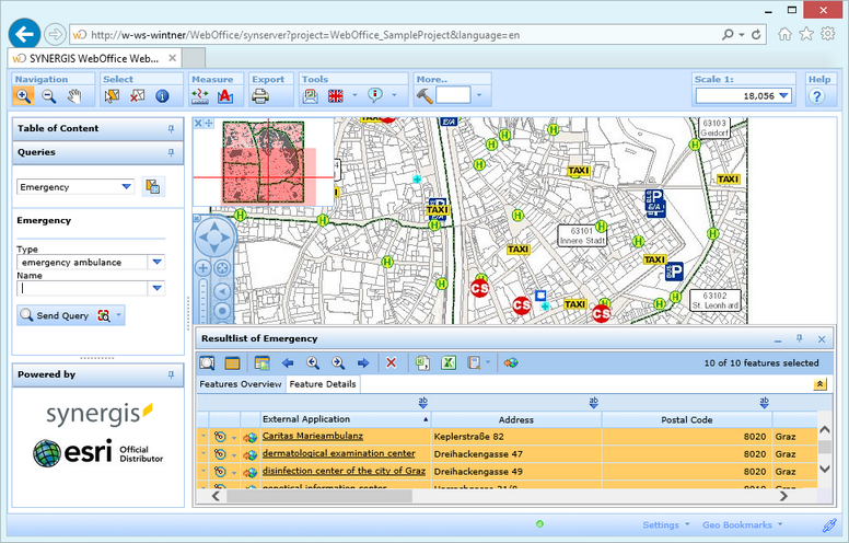 Search result in the WebOffice html client