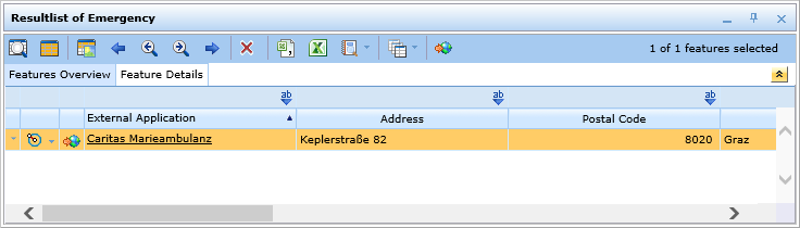 Search result toolbar with basic tools Search result toolbar with basic tools