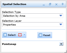 Area selection tool dialog with pointsnap Area selection tool dialog with pointsnap