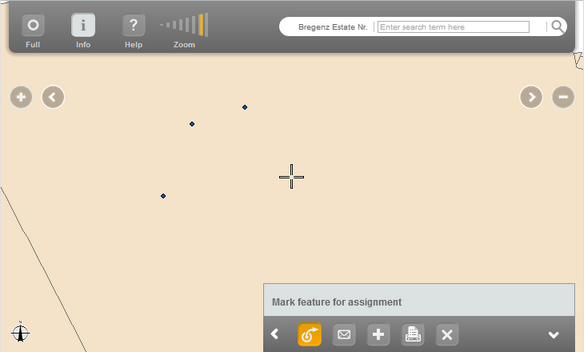 Toolbar with activated "Assign feature" tool