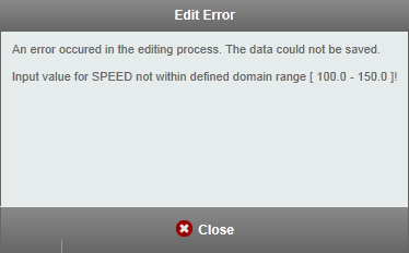 The input value is outside of domain range