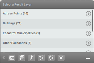 Result list in the mobile client