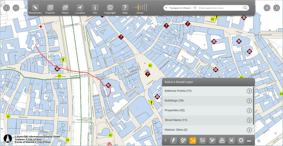 Selecting with a line in the WebOffice mobile client