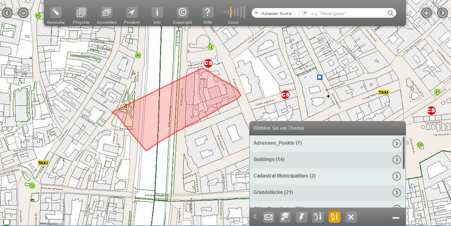 Selection by polygon in the mobile client