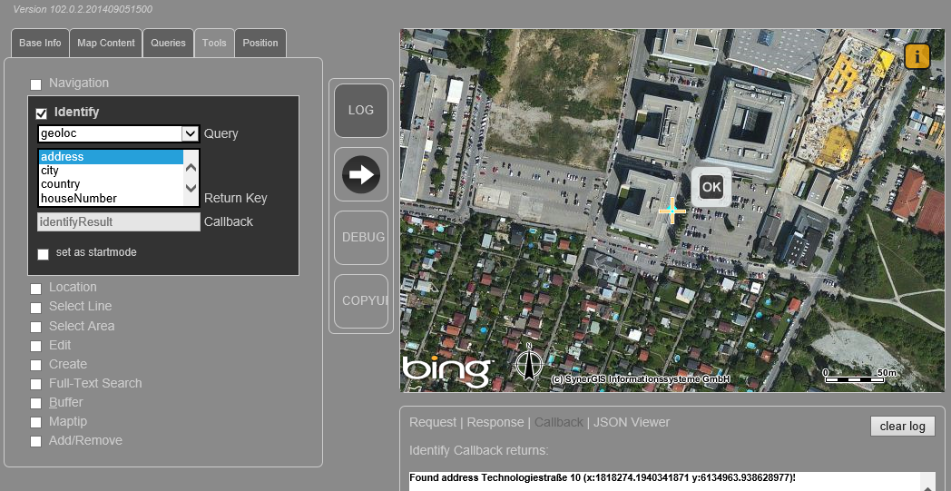 WebOffice map widget testcontainer - Reverse Geocoding WebOffice map widget testcontainer - Reverse Geocoding