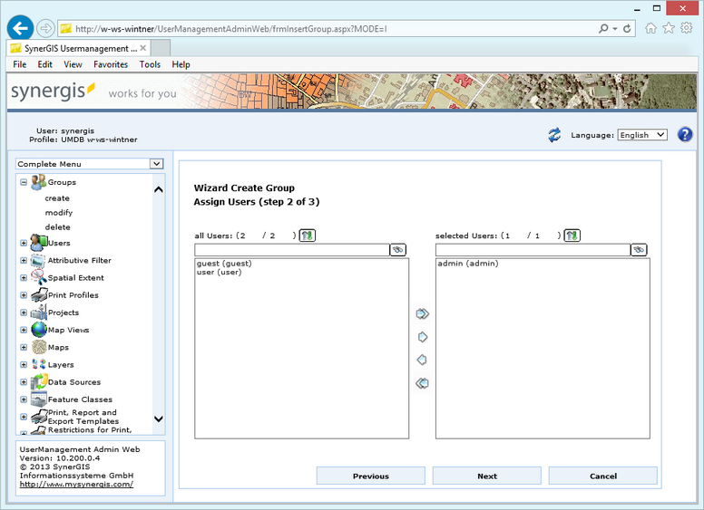 Create group - step 2